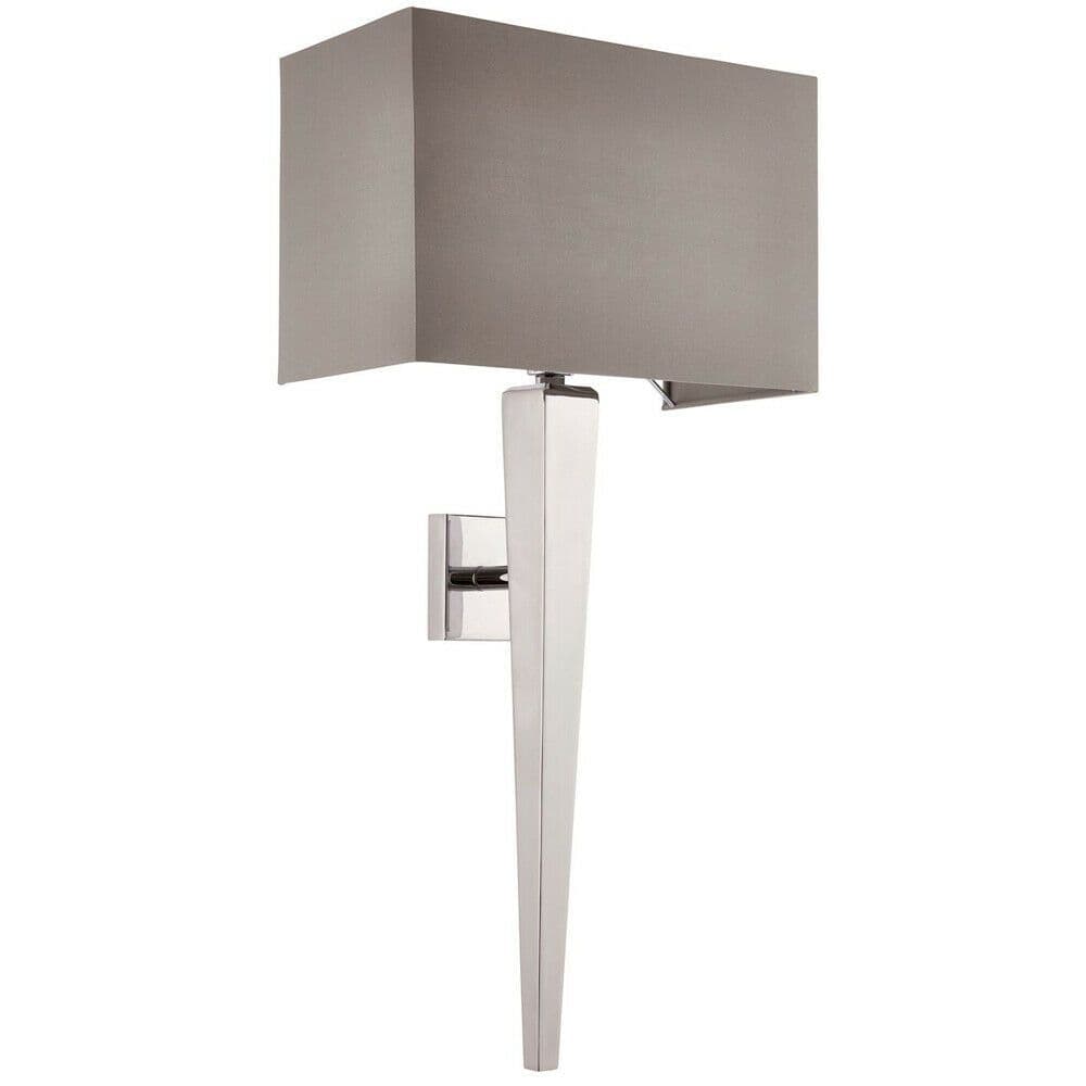 Rectangular Dimmable Wall Light Chrome & Shade Modern Bedside Lamp Fitting
