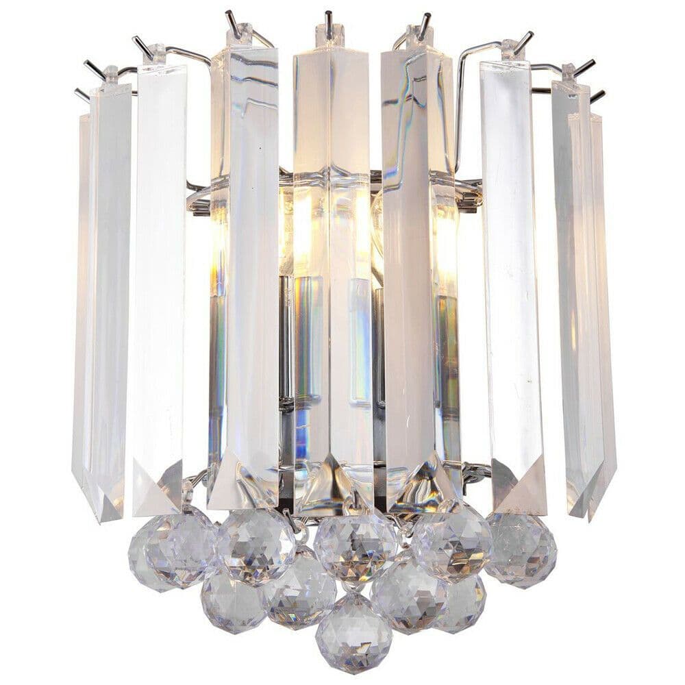 Unique Dimmable Wall Light Chrome Clear Acrylic Elegant Chandelier Lamp Fitting