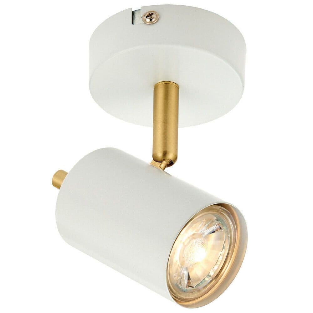 LED Tilting Ceiling Spotlight & Brass Warm Single Shade Down Light