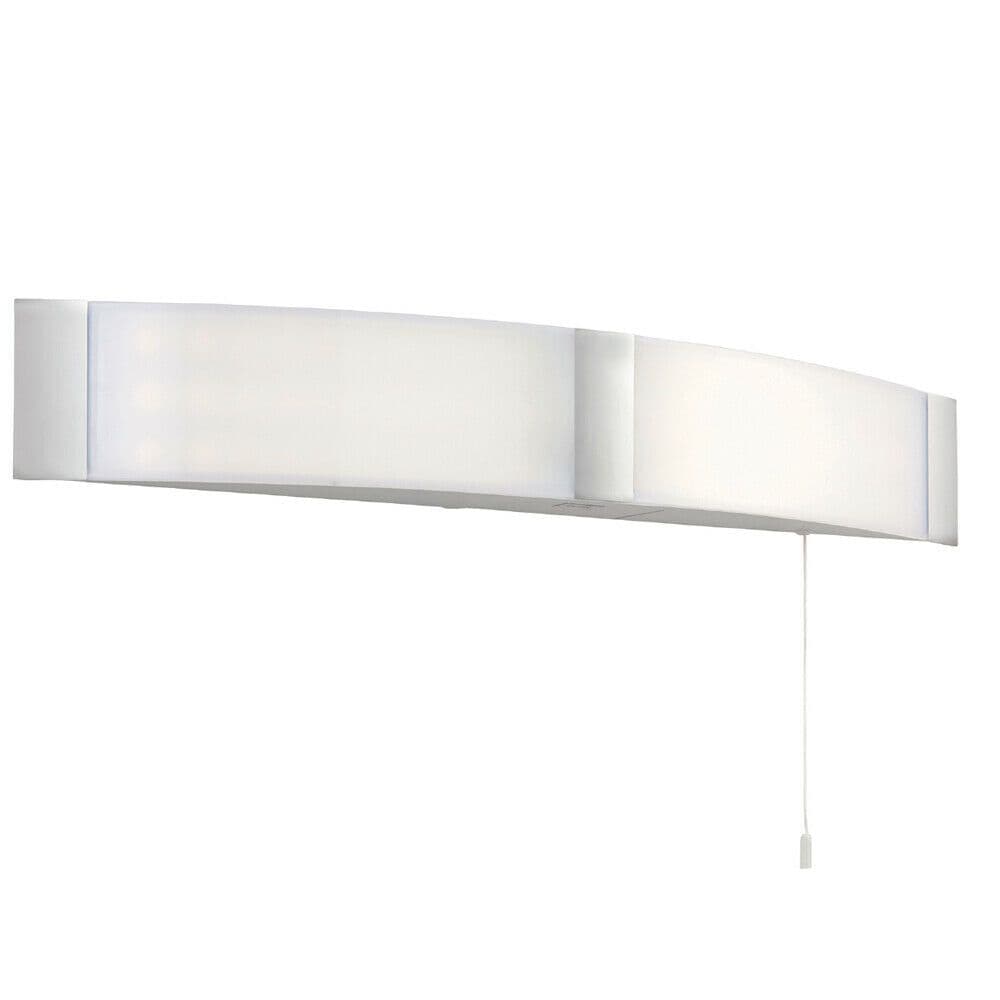 LED Bathroom Wall Light 2x 6W Cool White IP44 Modern Curved Chrome Mirror Lamp