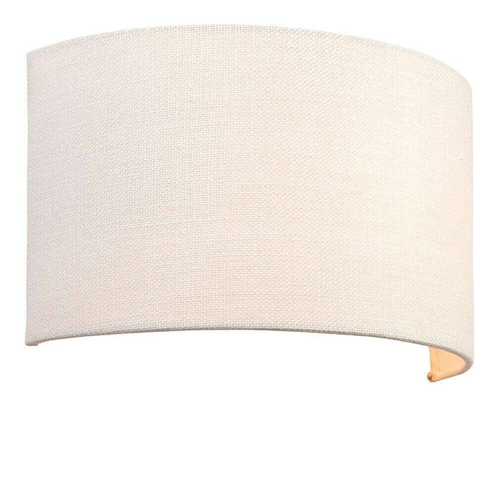 Fabric LED Wall Light Vintage Semi Circle Linen Shade Sleek Lamp Fitting