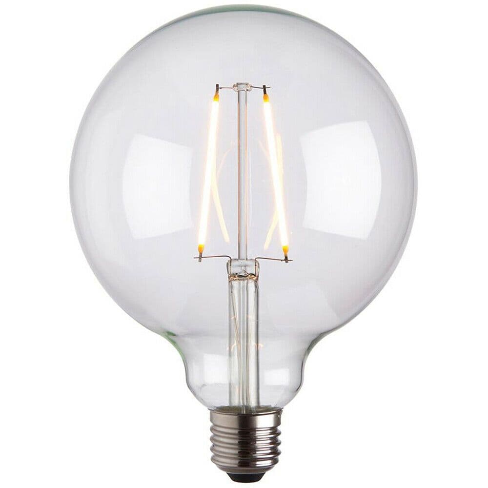 125mm GLOBE LED Filament Light Bulb CLEAR GLASS E27 Screw 2W Warm Lamp