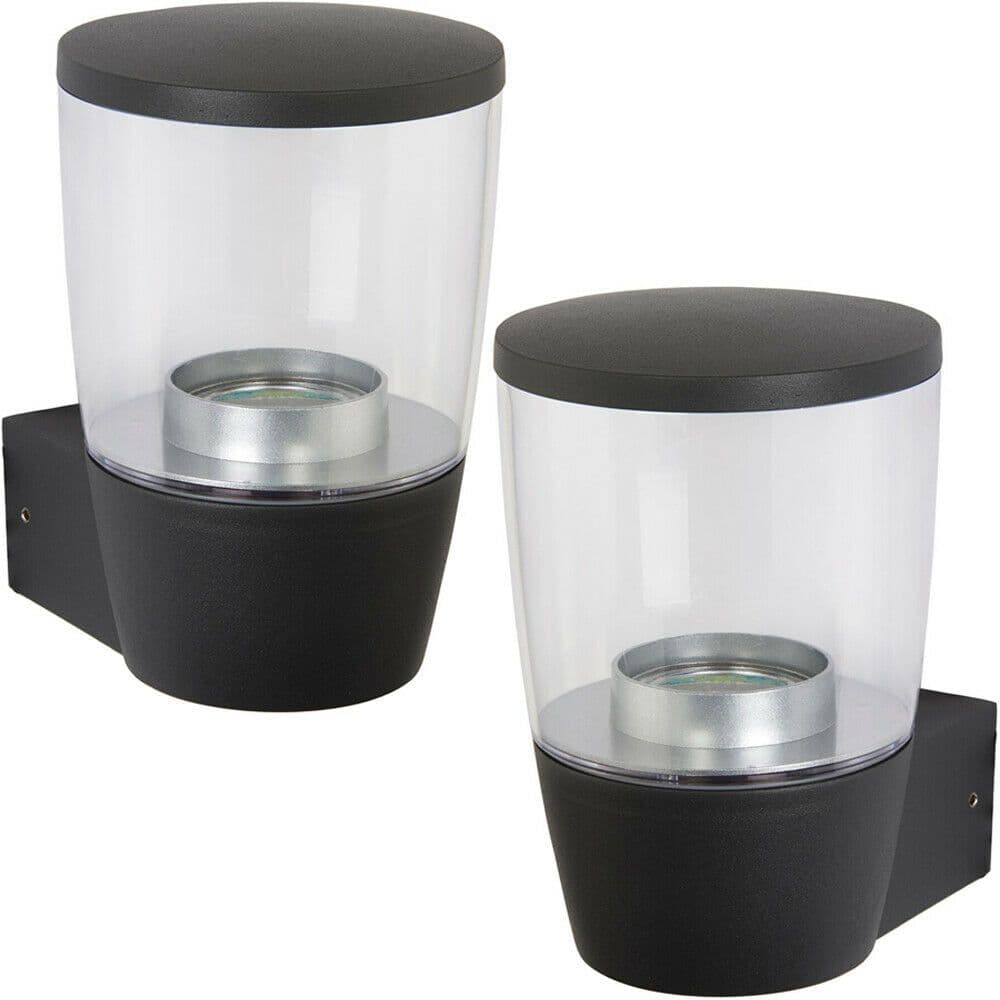 2 PACK IP44 Outdoor Wall Light Modern Cool White Round LED Candle Tea Light Lamp