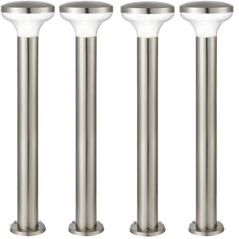 4 PACK Outdoor Post Bollard Light Marine Steel 1m LED Garden Driveway Path Lamp