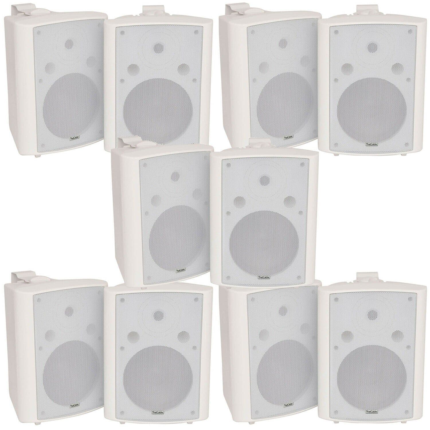 10x 180W White Wall Mounted Stereo Speakers 8" 8Ohm LOUD Premium Audio & Music