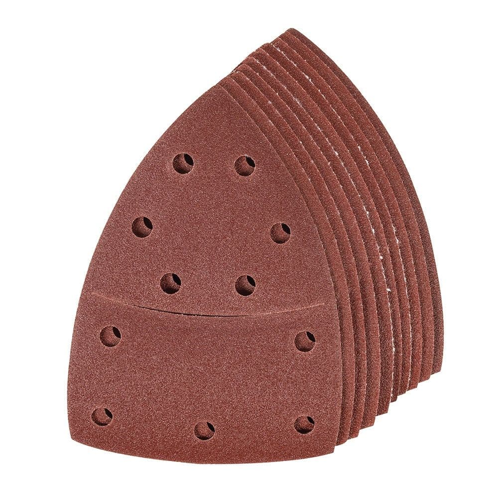 10 PACK *102mm 120 Grit* Aluminium Oxide Detail Corner Sanding Sheets Hook Loop