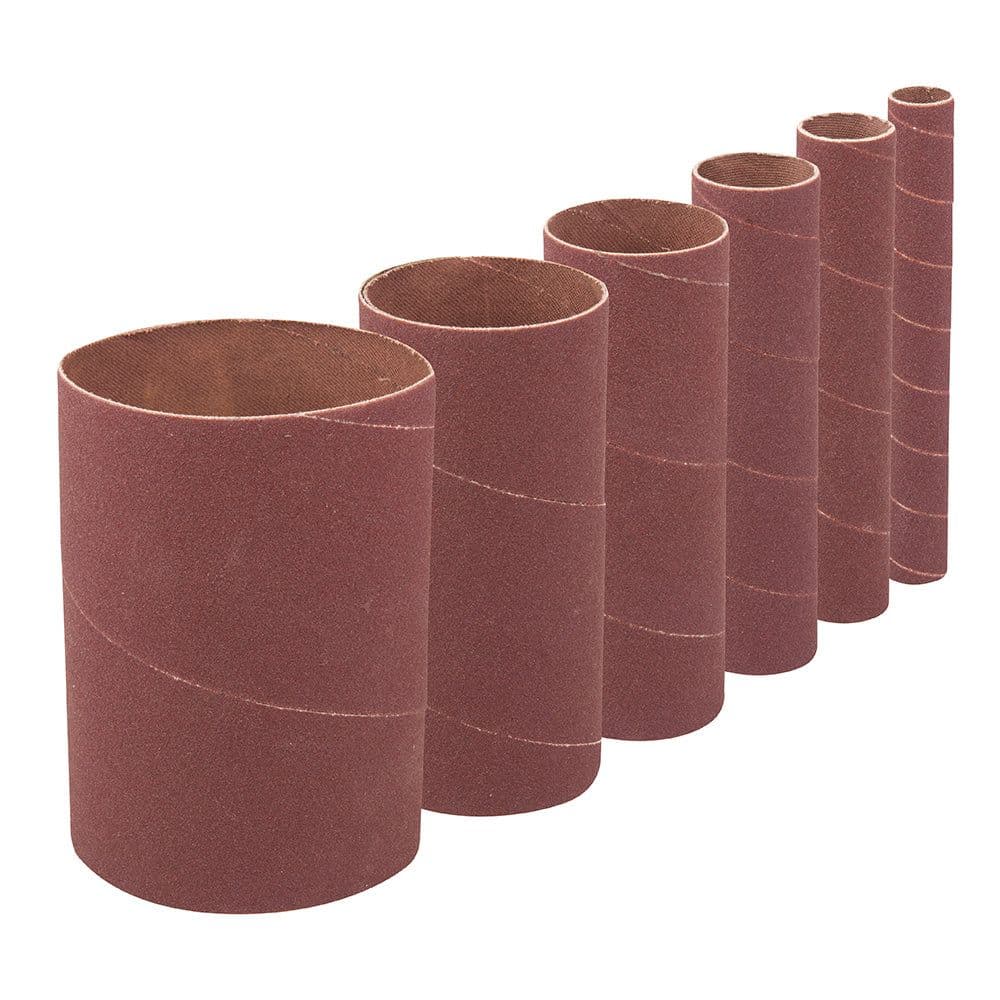 6 PACK 90mm Tall Bobbin Sanding Sleeves 120 Grit Aluminium Oxide