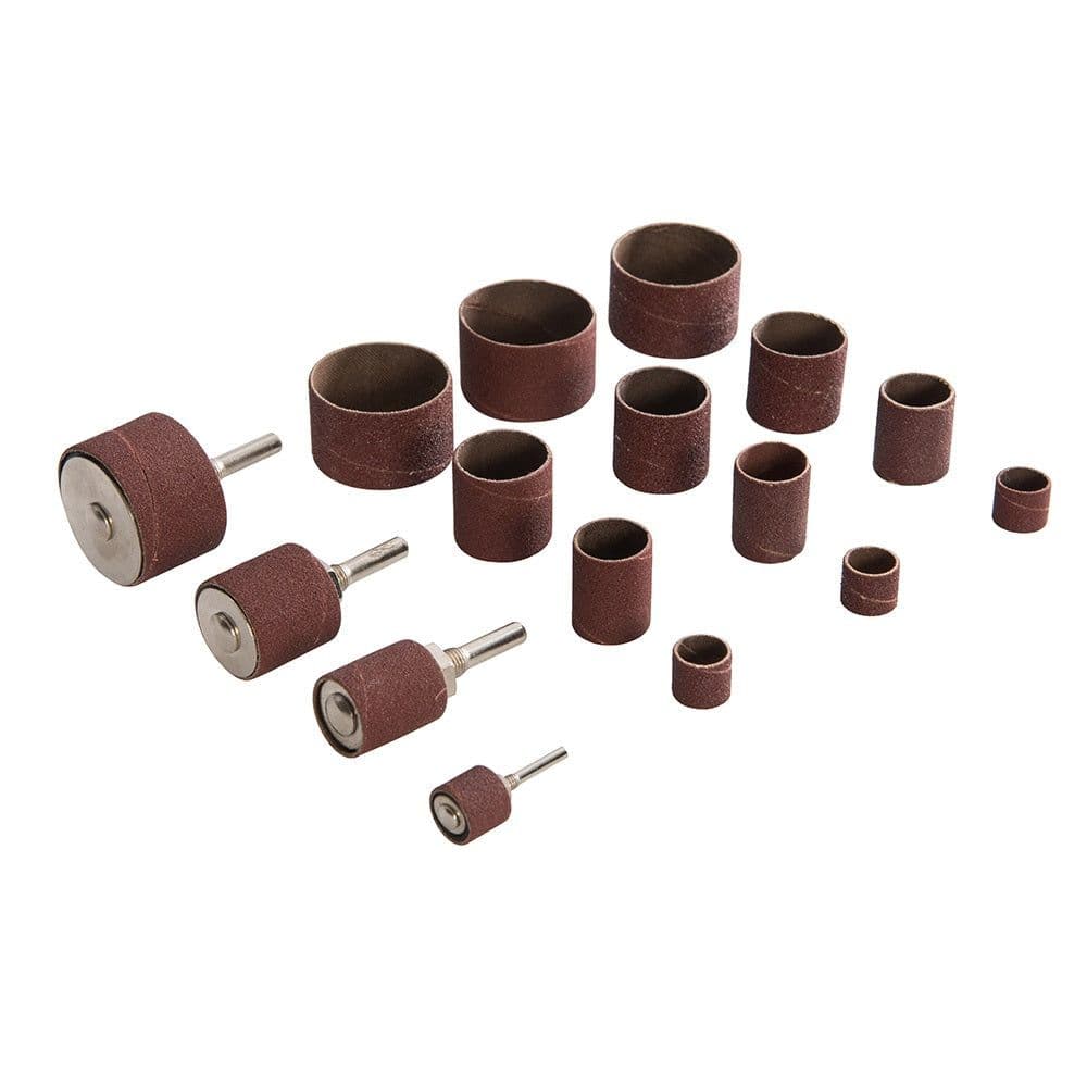 20 Piece Power Drill Drum Sanding Kit Various Rubber Drums & Paper Sleeves