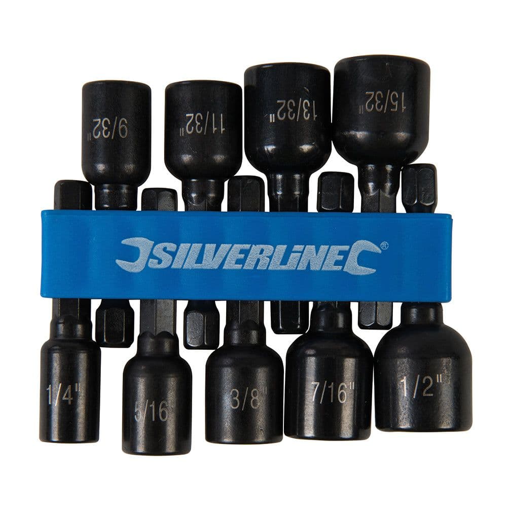 9 Piece ¼" to ½" Magnetic Nut Driver Set Hex Combi Power Drill Socket Kit