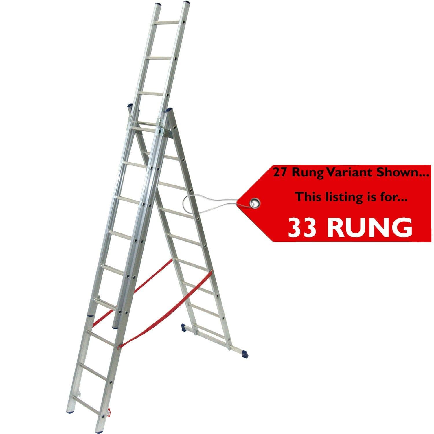 33 Rung Lightweight Combination Ladder Triple Extension Step & Staircase Stair