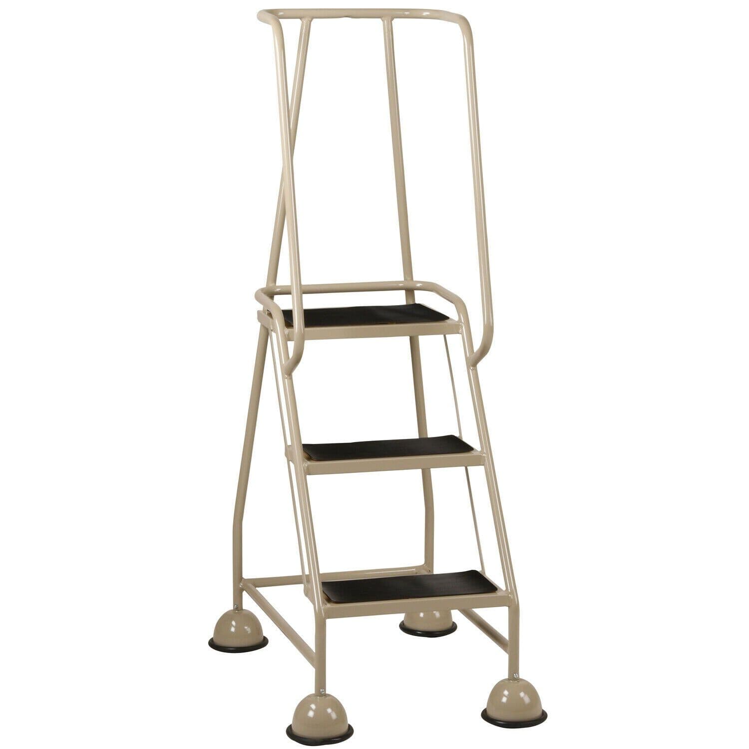 3 Tread Mobile Warehouse Steps 1.43m Portable Safety Ladder & Wheels