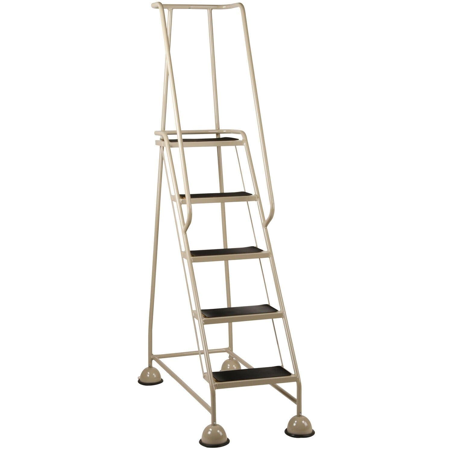 5 Tread Mobile Warehouse Steps 1.94m Portable Safety Ladder & Wheels