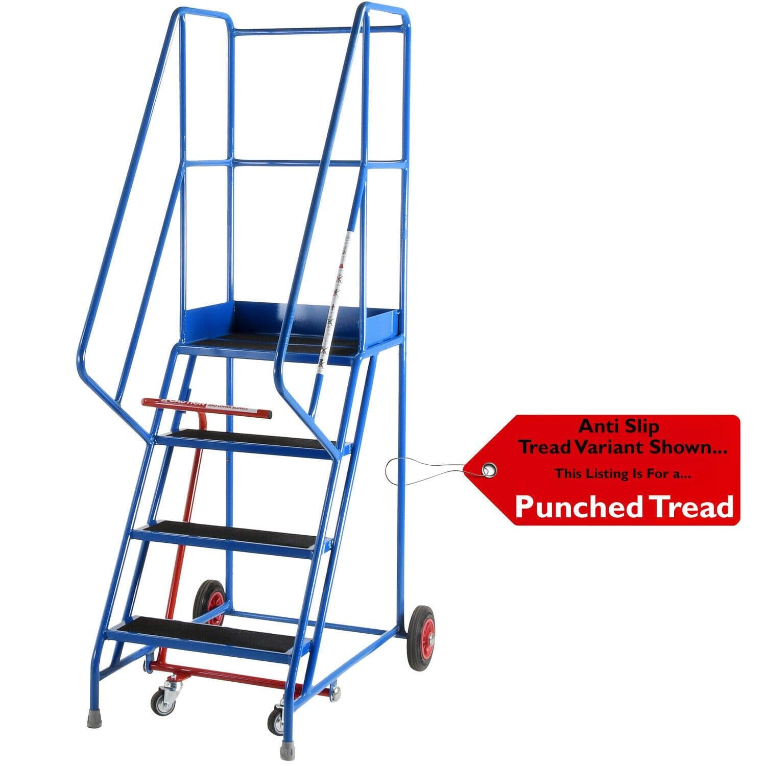 4 Tread Mobile Warehouse Stairs Punched Steps 2m EN131 7 Safety Ladder