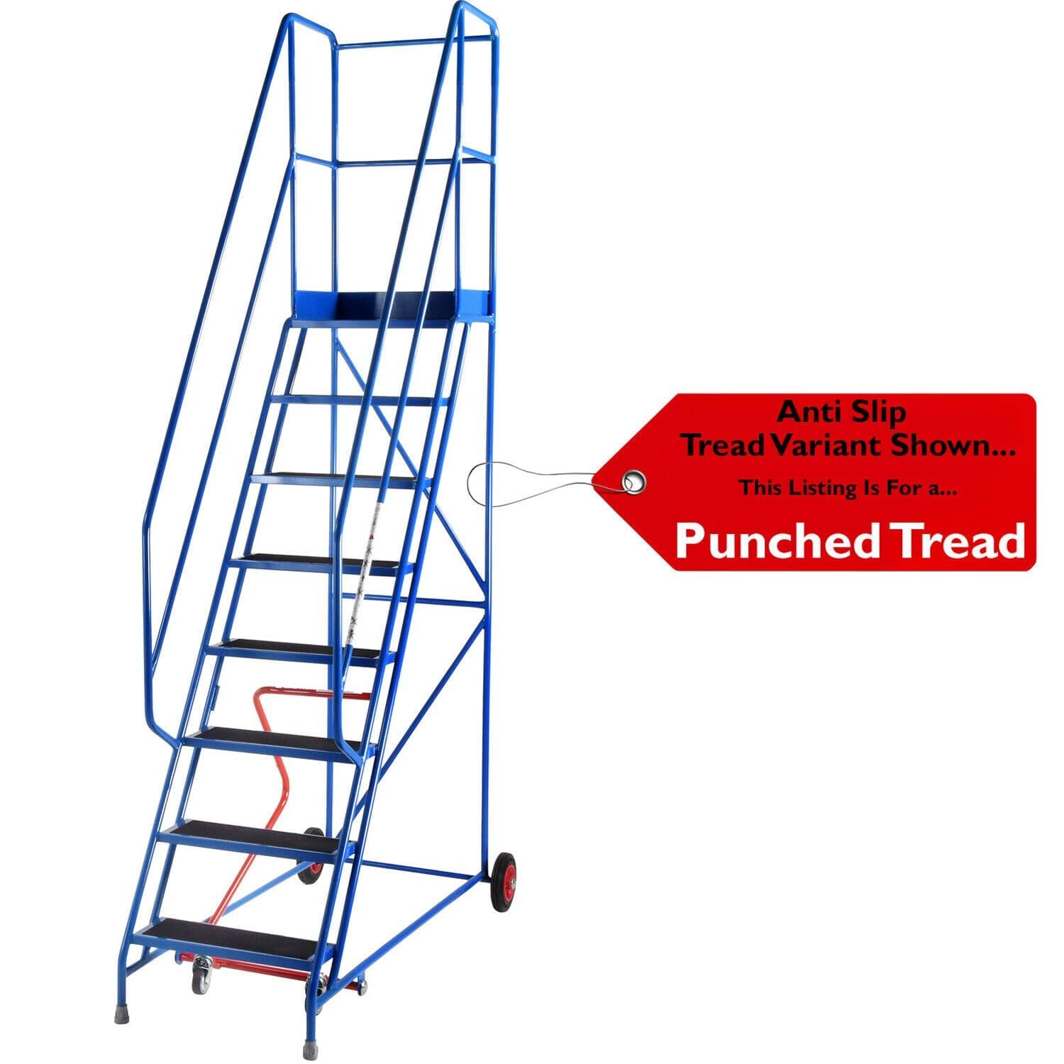 8 Tread Mobile Warehouse Stairs Punched Steps 3m EN131 7 Safety Ladder