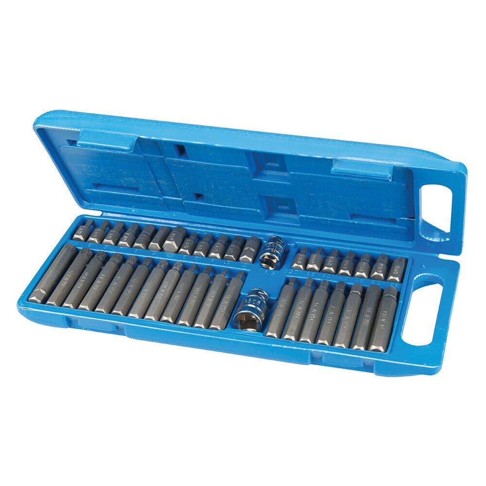 40 Piece HEX TRX SPLINE Set 3 8" & 1 2" Socket Bit Holder Impact Driver Ratchet