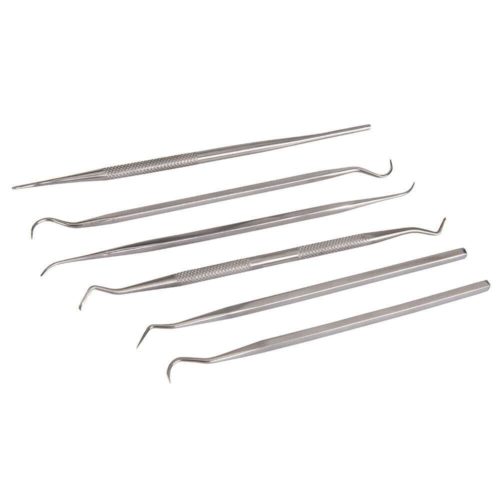 6 PACK Stainless Steel Pick & Probe Set Carving & Sculpting Hook Craft Tool Kit