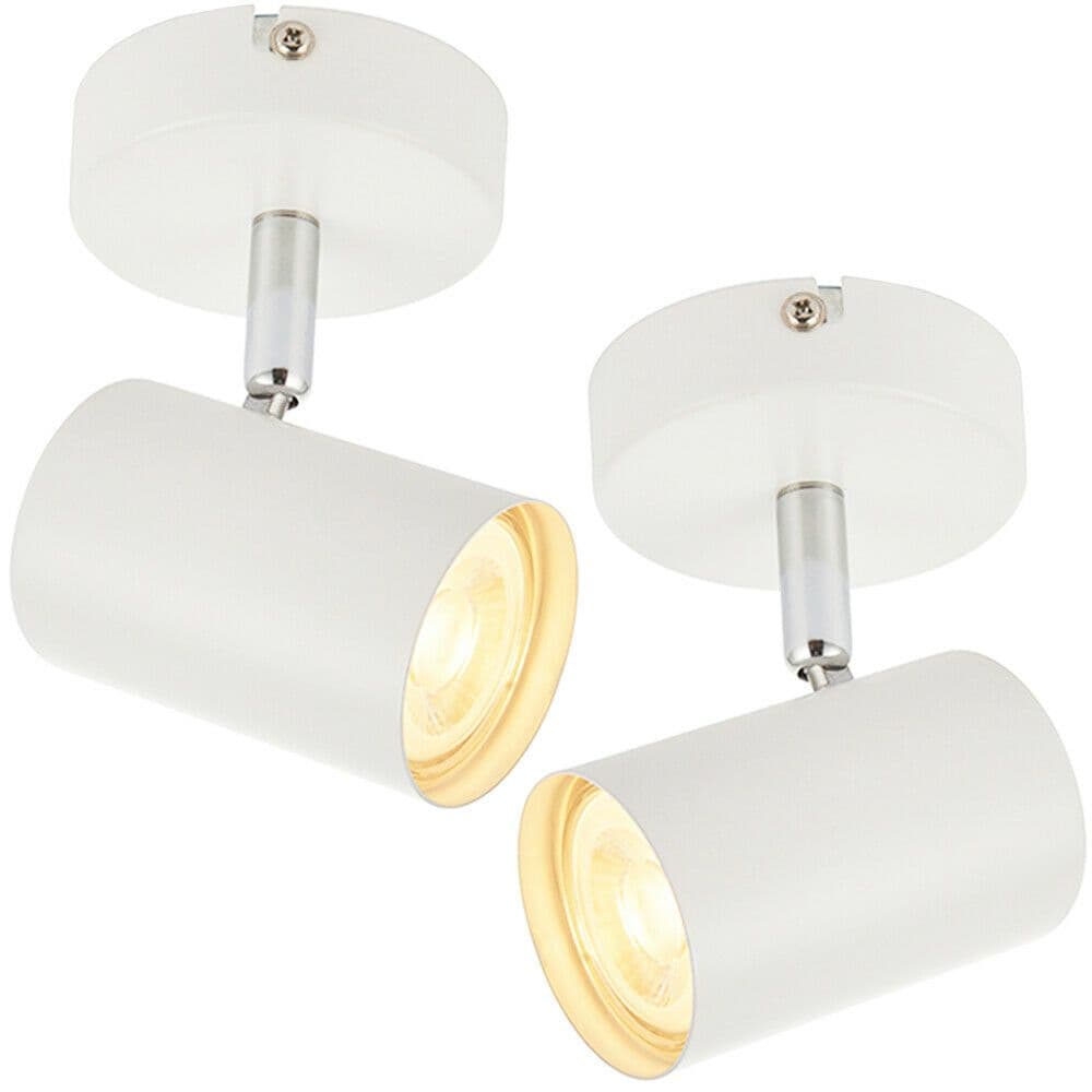 2x LED Adjustable Ceiling Spotlights Matt Single GU10 Dimmable Downlight
