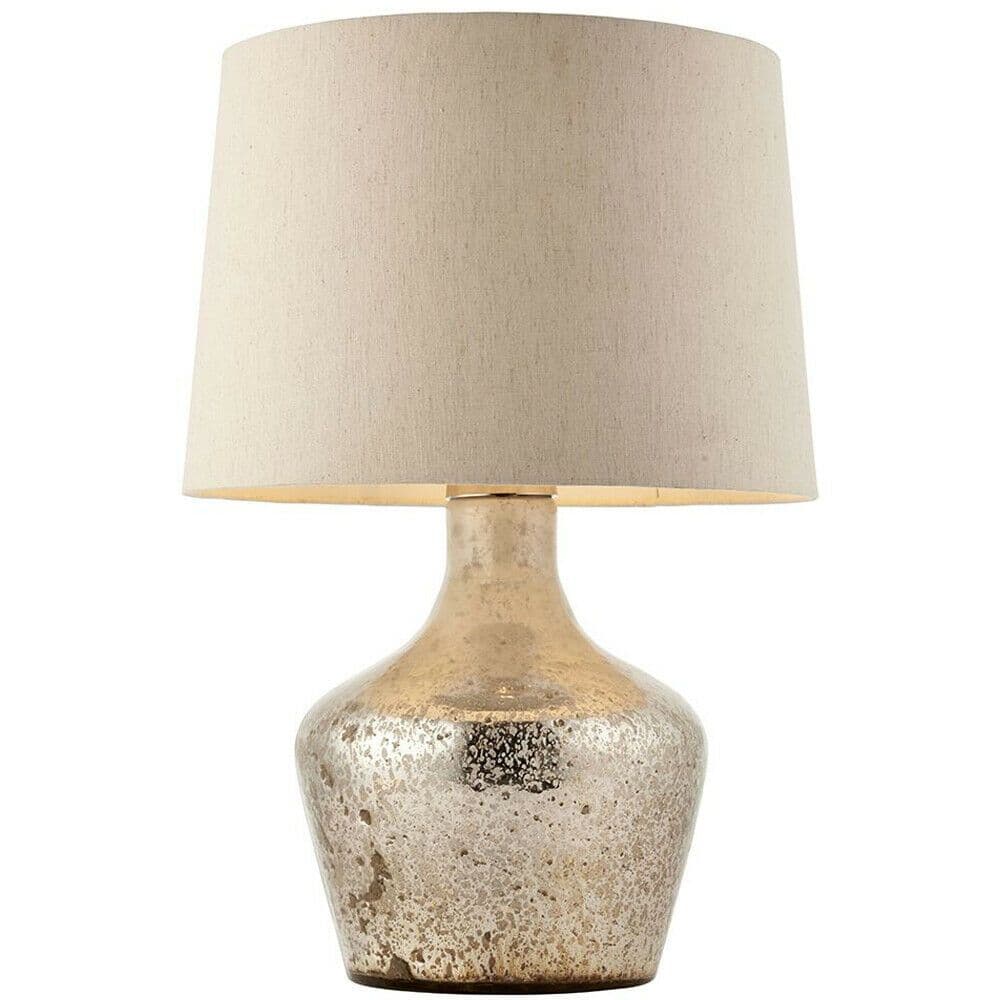 Modern Table Lamp Hammered Pearl Ombre & Linen Shade Feature Bedside Light