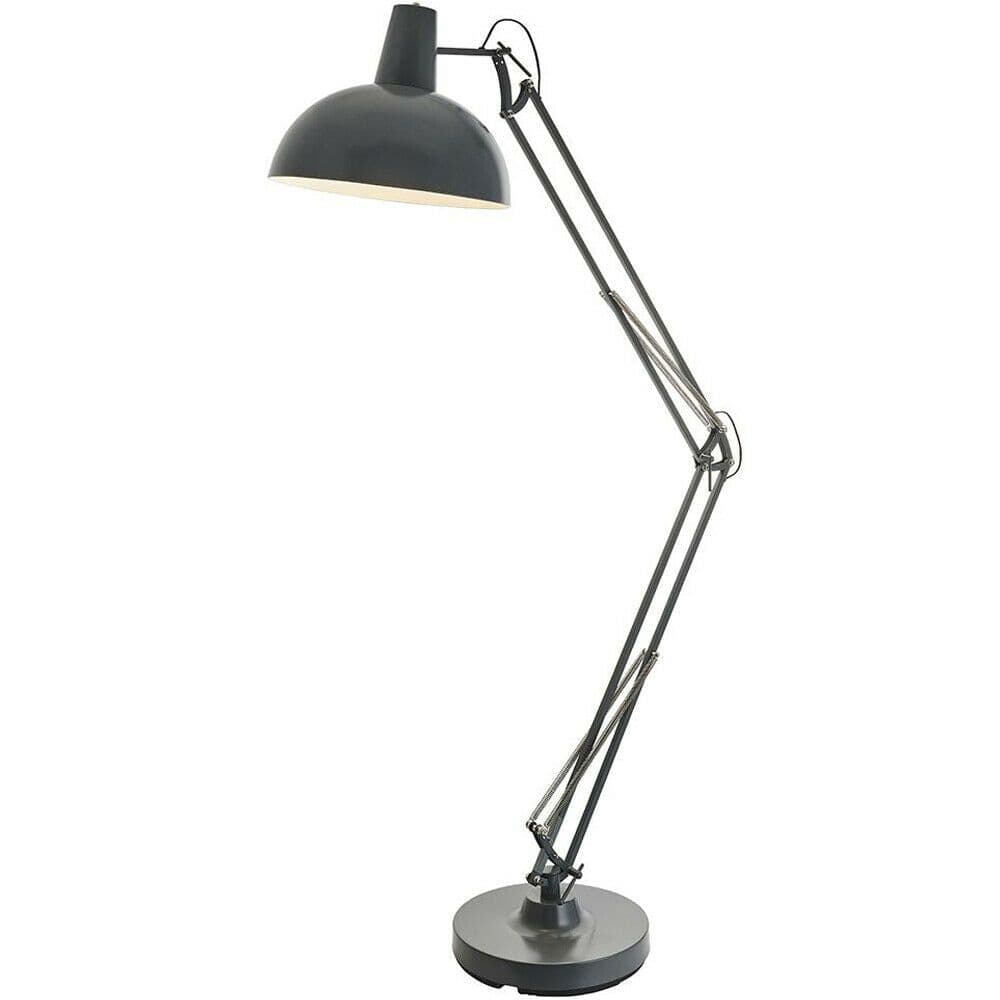 1.7m Adjustable Swing Arm Floor Lamp SLATE Free Standing Living Room Light