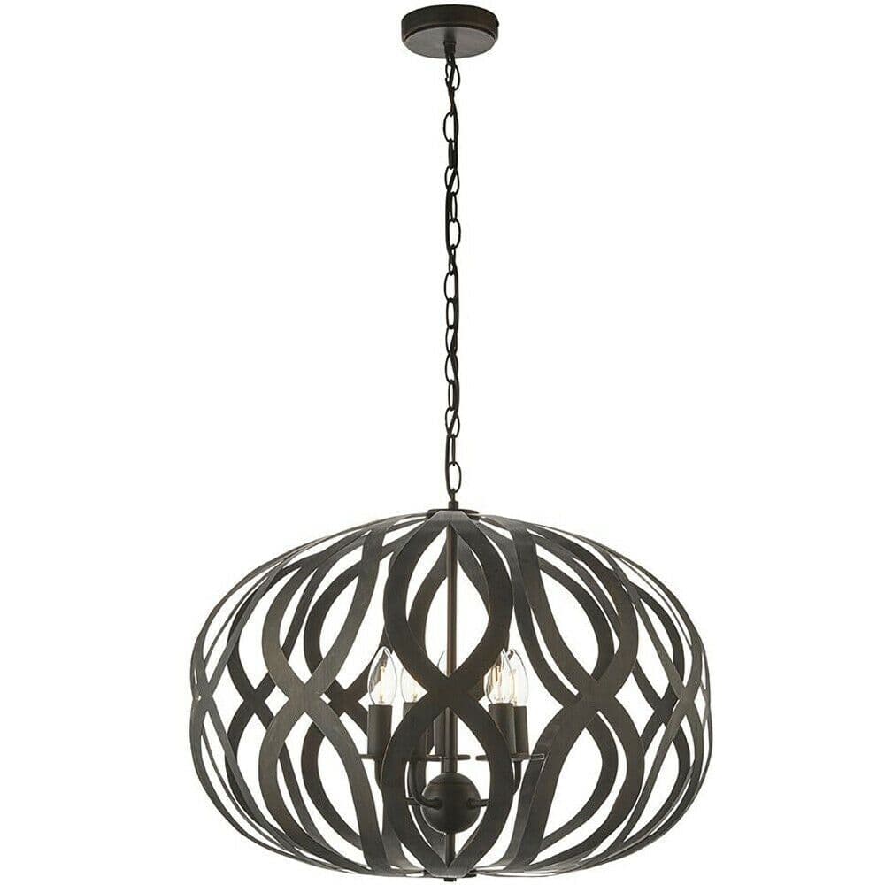 Hanging Ceiling Pendant Light Antique Brushed 5 Bulb Modern Table Feature