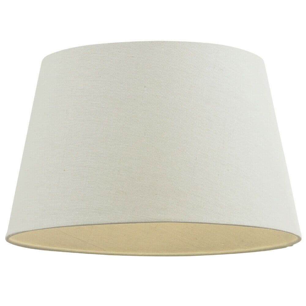 12" Inch Round Tapered Drum Lamp Shade Ivory Linen Fabric Cover Simple Elegant