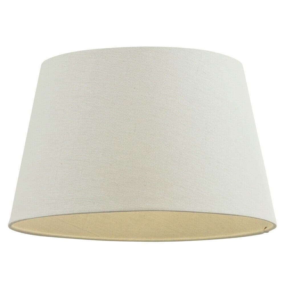 16" Inch Round Tapered Drum Lamp Shade Ivory Linen Fabric Cover Simple Elegant