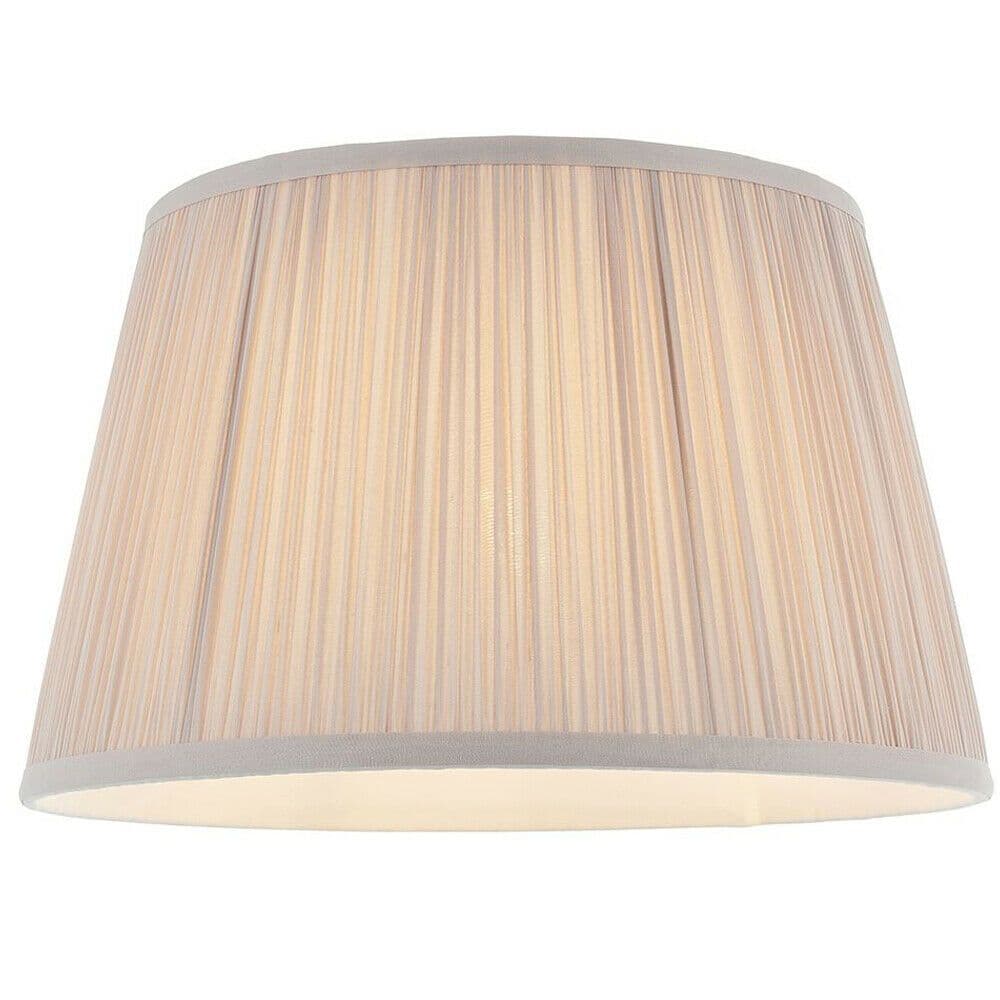 12" Elegant Round Tapered Drum Lamp Shade Dusky Gathered Pleated Silk Cover