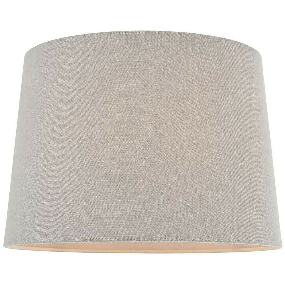 12" Tapered Round Drum Lamp Shade Charcoal Grey 100% Linen Modern Simple Cover