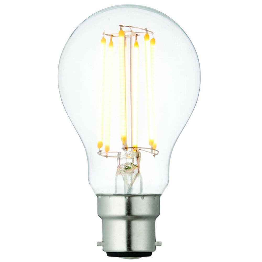 B22 Bayonet Dimmable LED Filament Light Bulb 6W Warm White Clear Glass GLS Lamp