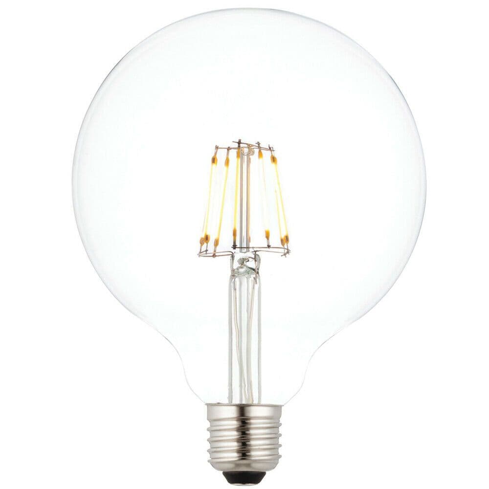 E27 Edison Dimmable LED Filament Light Bulb 6W Warm Glass 125mm Globe Lamp