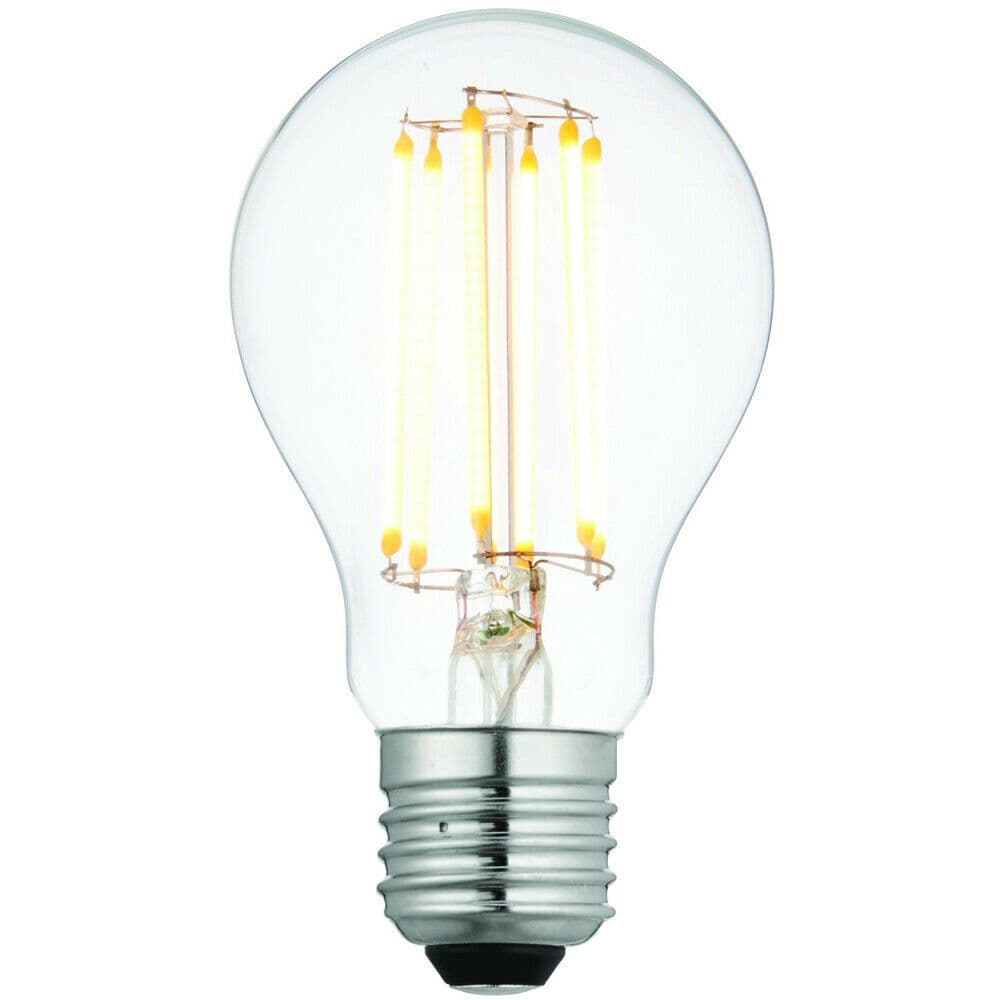E27 Edison Dimmable LED Light Bulb 6W Warm 2700K Glass GLS Filament Lamp
