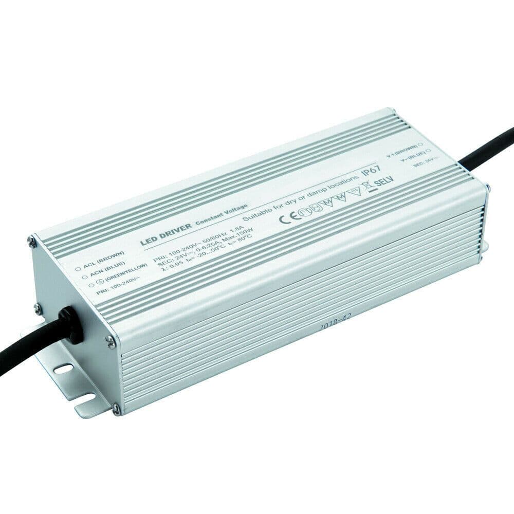 IP67 OUTDOOR 24V DC 150W LED Driver Transformer Low Voltage Power Converter