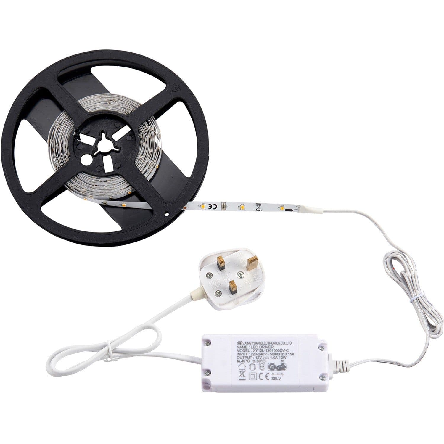 5m Warm LED Tape Kit 12W LED Driver Flexible Under Cabinet Lighting