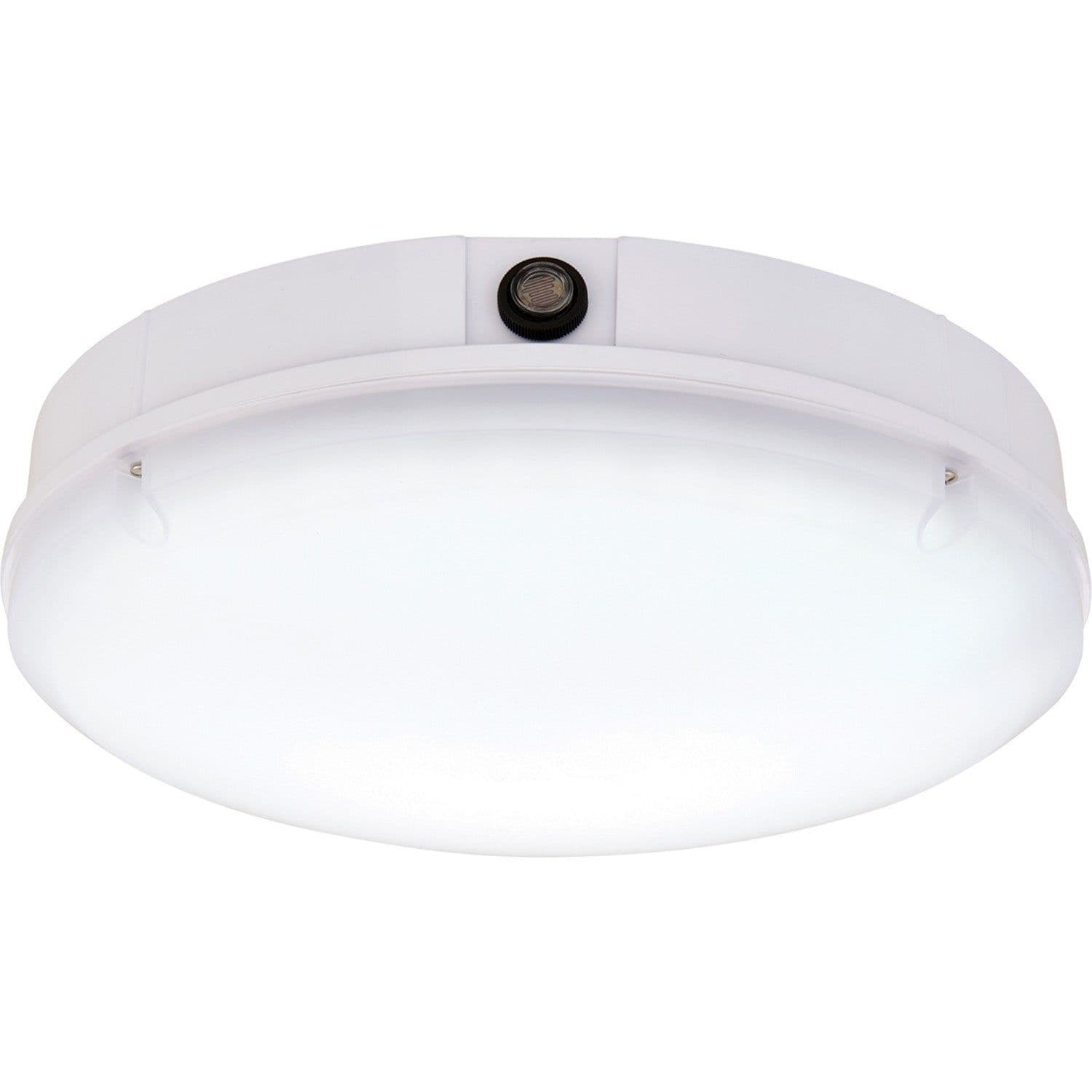 Gloss IP65 Bulkhead Light 18W CCT SMD LED Module Photocell Sensor