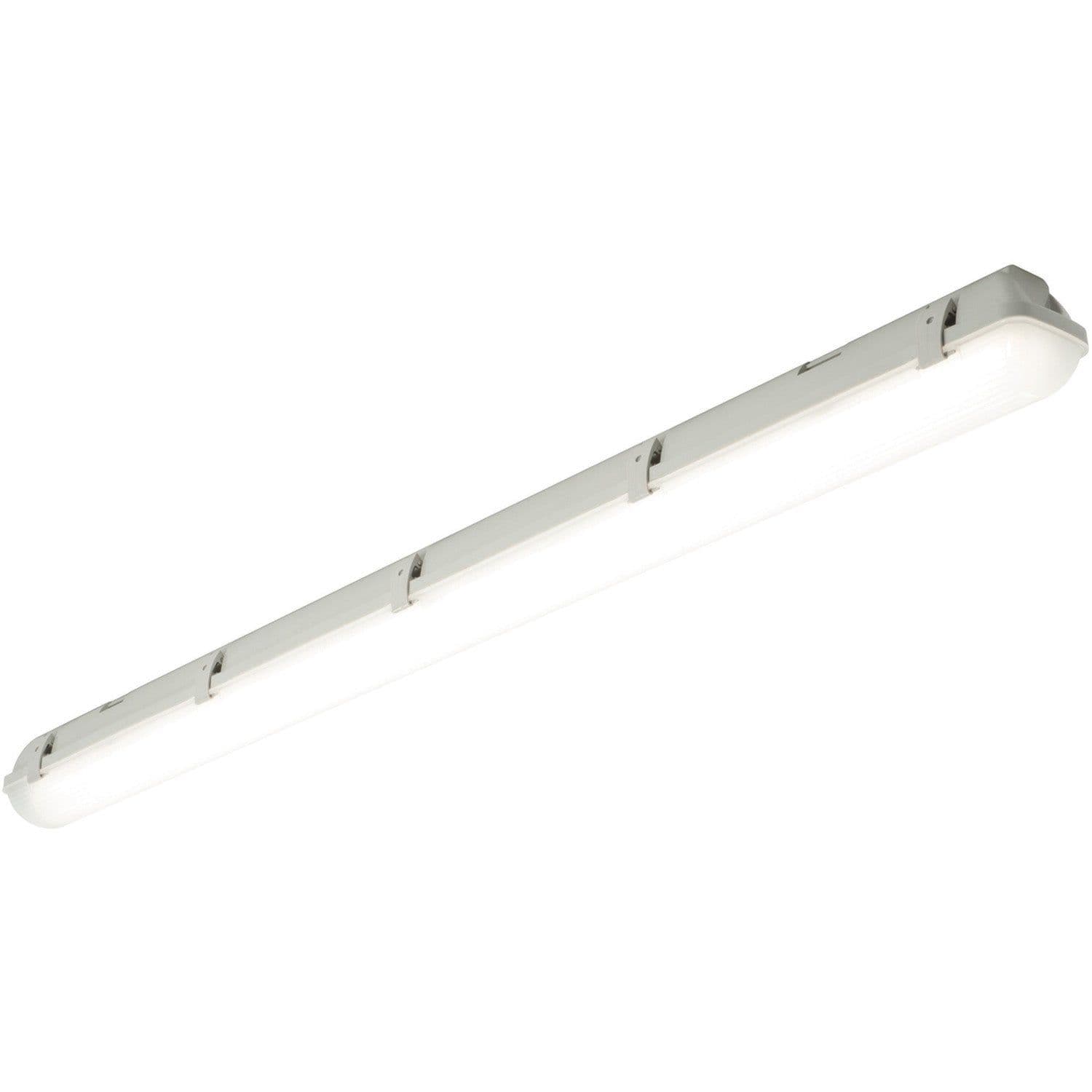 4ft IP65 Indoor Outdoor Batten Light 22.6W Cool LED Frosted & Grey Pc