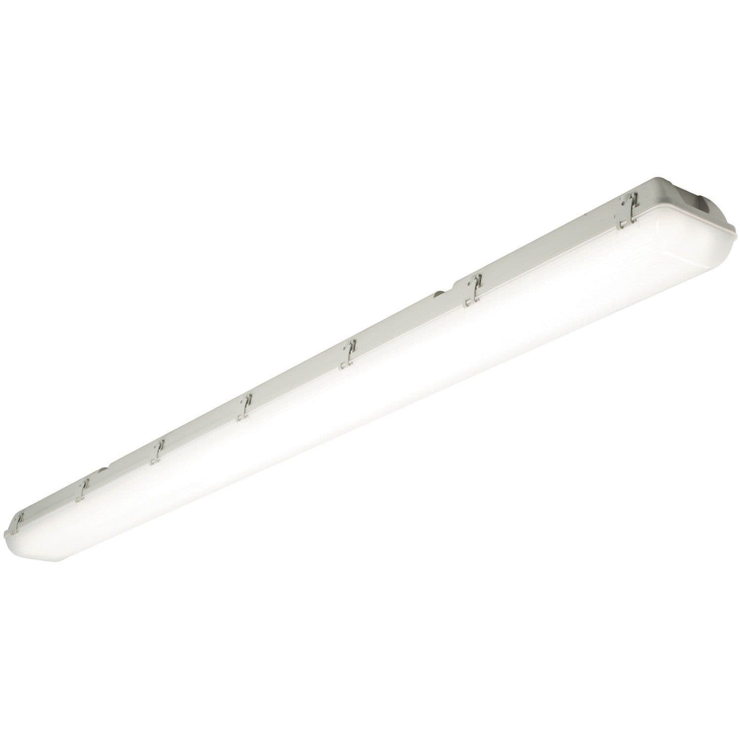 6ft High Lumen Emergency IP65 Batten Light - 74.4W Cool White LED - Frosted Pc