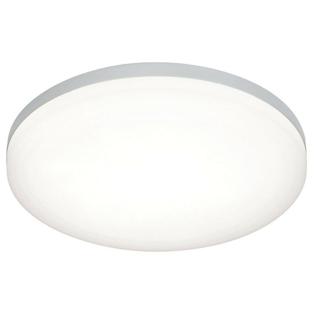 Slim Round LED Flush Ceiling Light 22W Cool IP44 Sliver Bathroom Lamp
