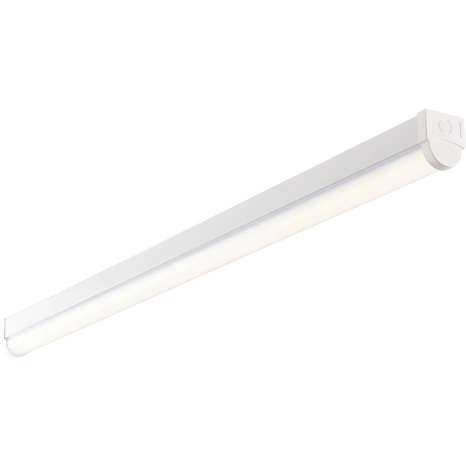 5ft High Lumen Batten Light Fitting - 65.5W Cool White LED - Gloss White & Opal