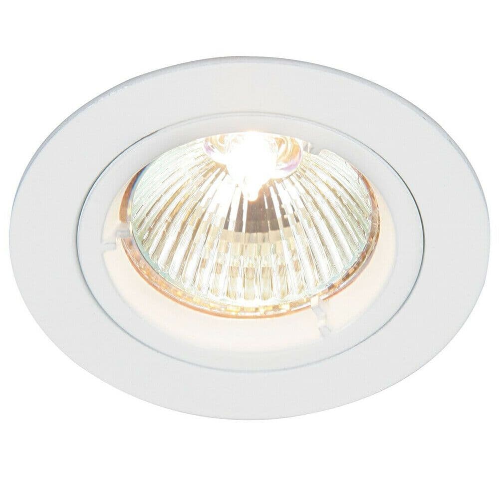 Fixed Round Recess Ceiling Down Light Gloss 80mm Flush GU10 Lamp Fitting