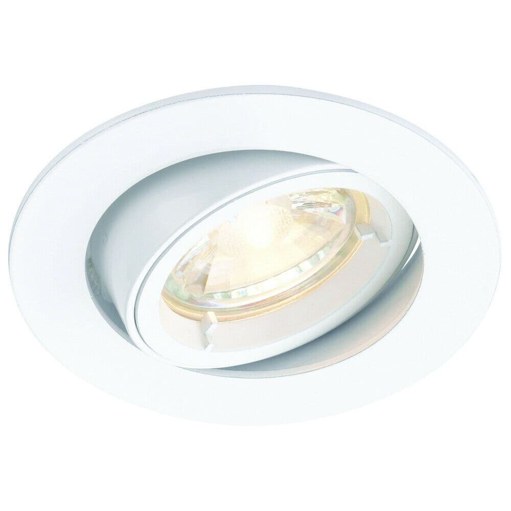 TILTING Round Recess Ceiling Down Light 95mm Flush GU10 Lamp Fitting