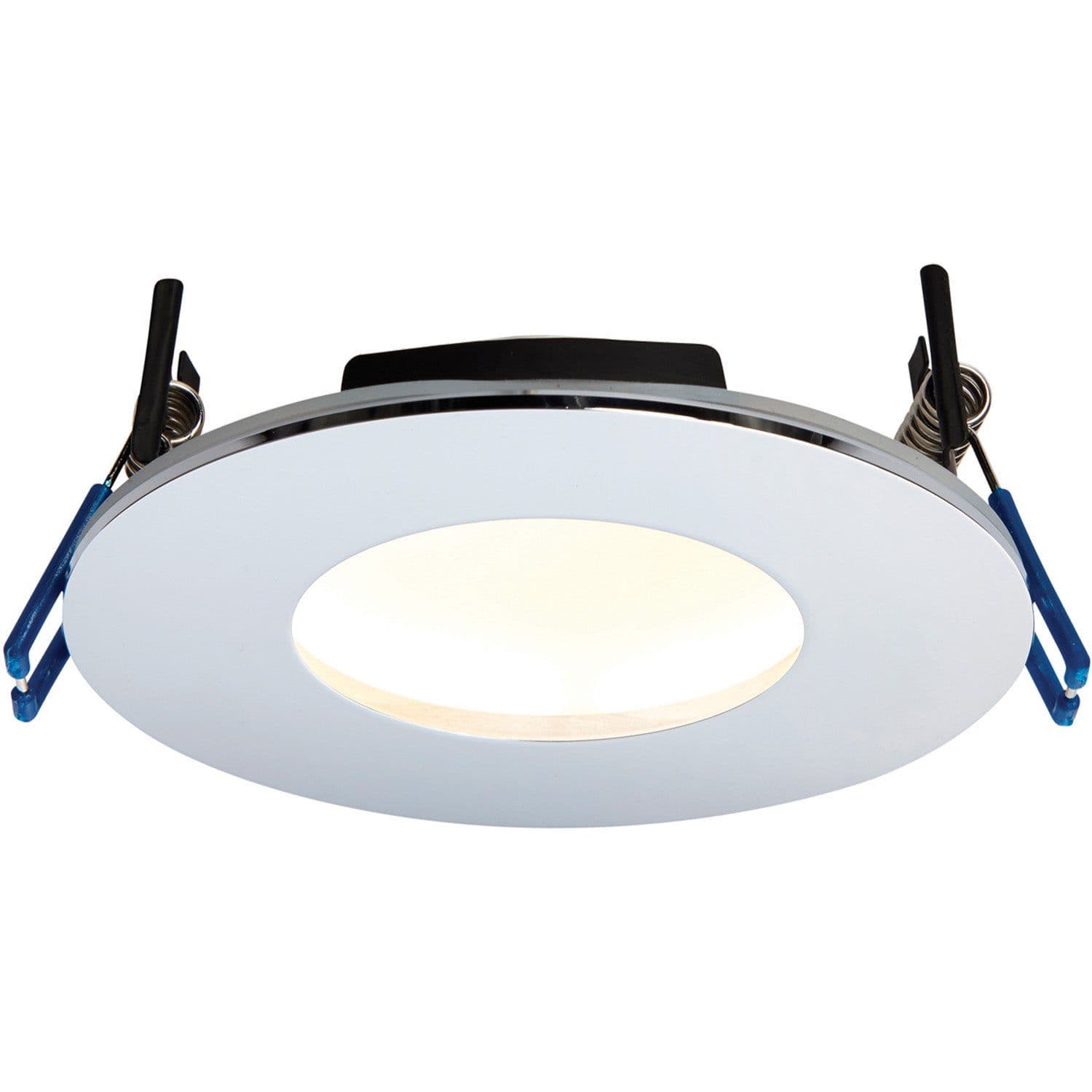 Chrome Recessed Bathroom Downlight 9W Warm LED Slim Ceiling Light