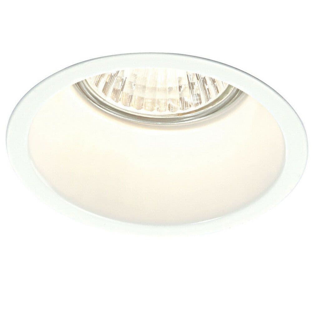 Fixed Round Recess Ceiling Down Light Gloss Sunken Flush GU10 Lamp Holder