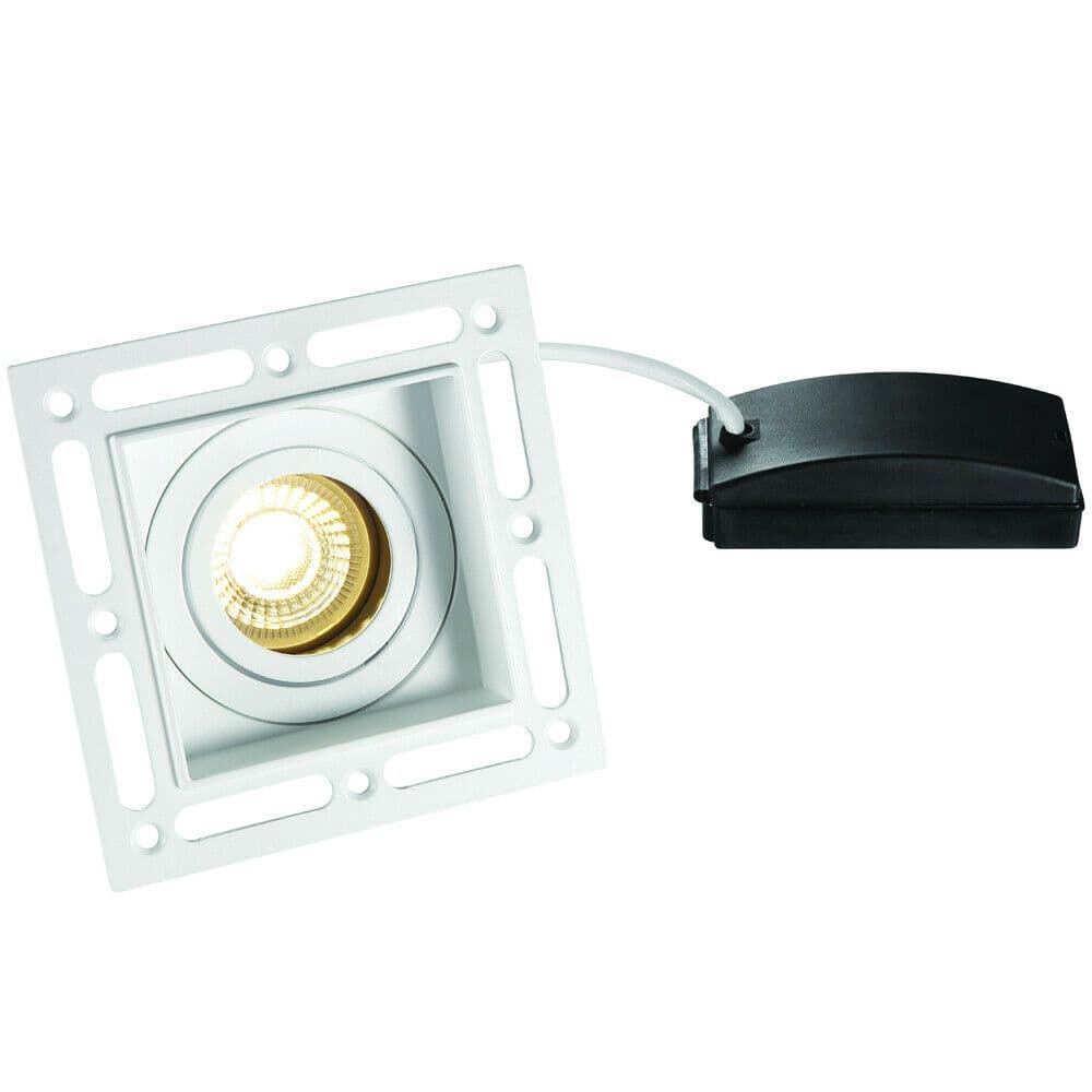 Invisible Plaster Over Square Ceiling Spotlight Matt Adjustable Angle GU10