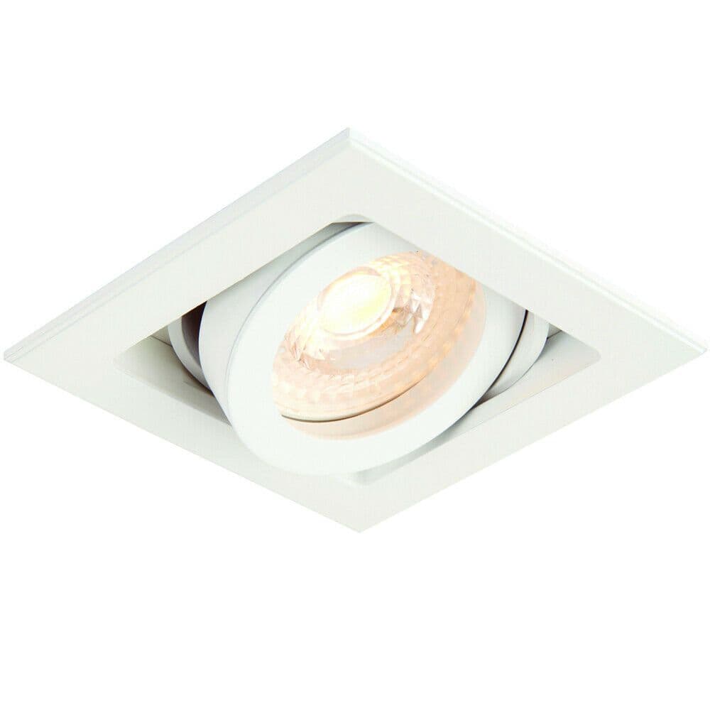 Single Square Adjustable Head Ceiling Spotlight GU10 50W Box Downlight