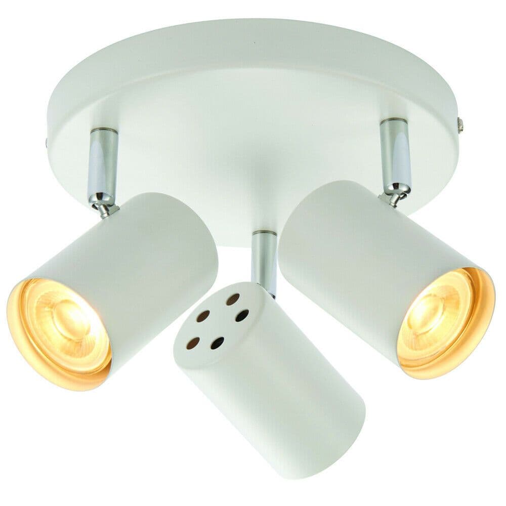 Triple Adjustable Head Ceiling Spotlight Matt Round GU10 Kitchen Downlight