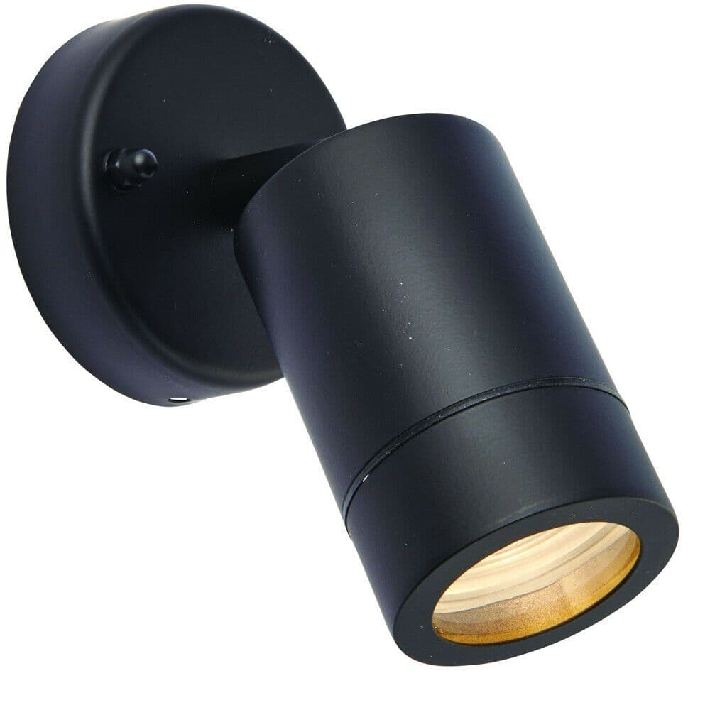 IP44 Outdoor Adjustable Spotlight Matt Black GU10 Dimmable Accent Downlight