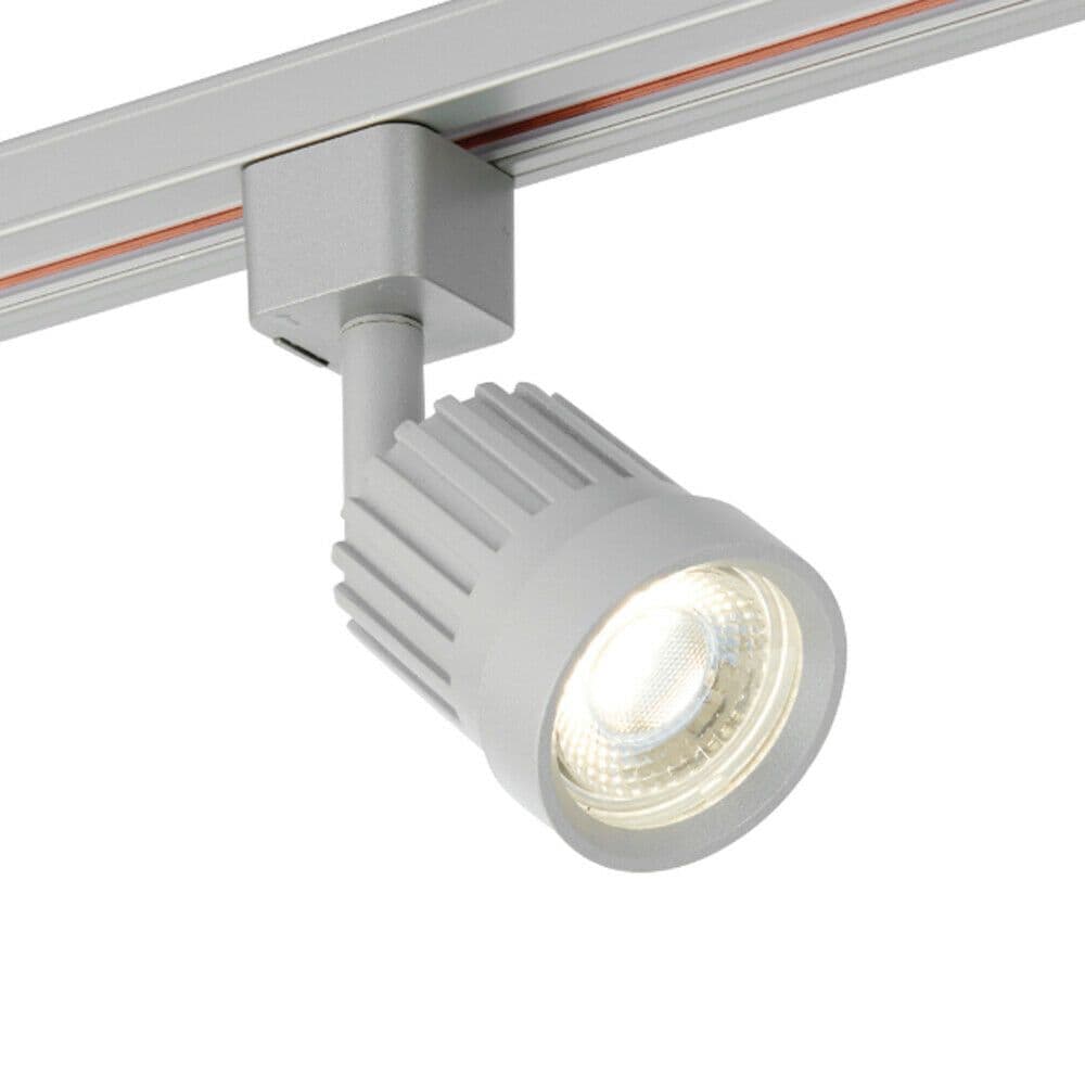 Adjustable Ceiling Track Spotlight Silver Round 10W Cool LED Downlight