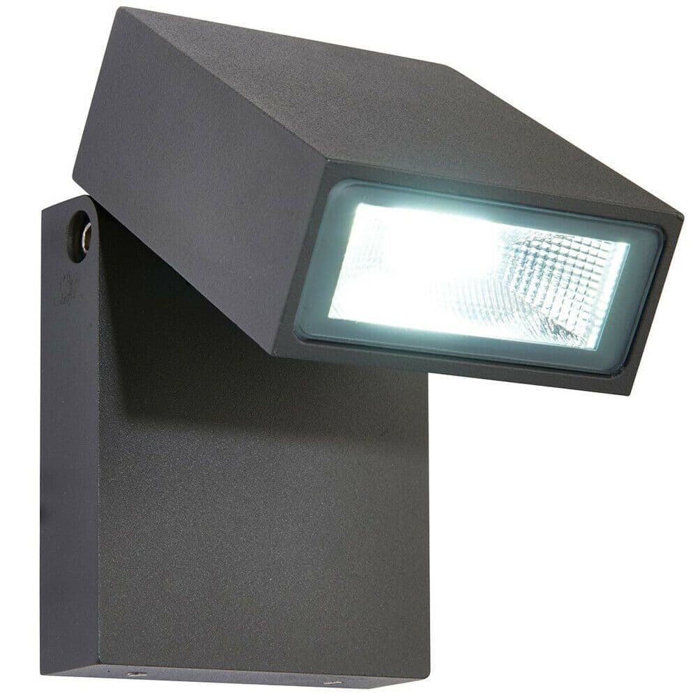 IP44 Outdoor Adjustable Spotlight Dark Anthracite 10W Cool LED Security