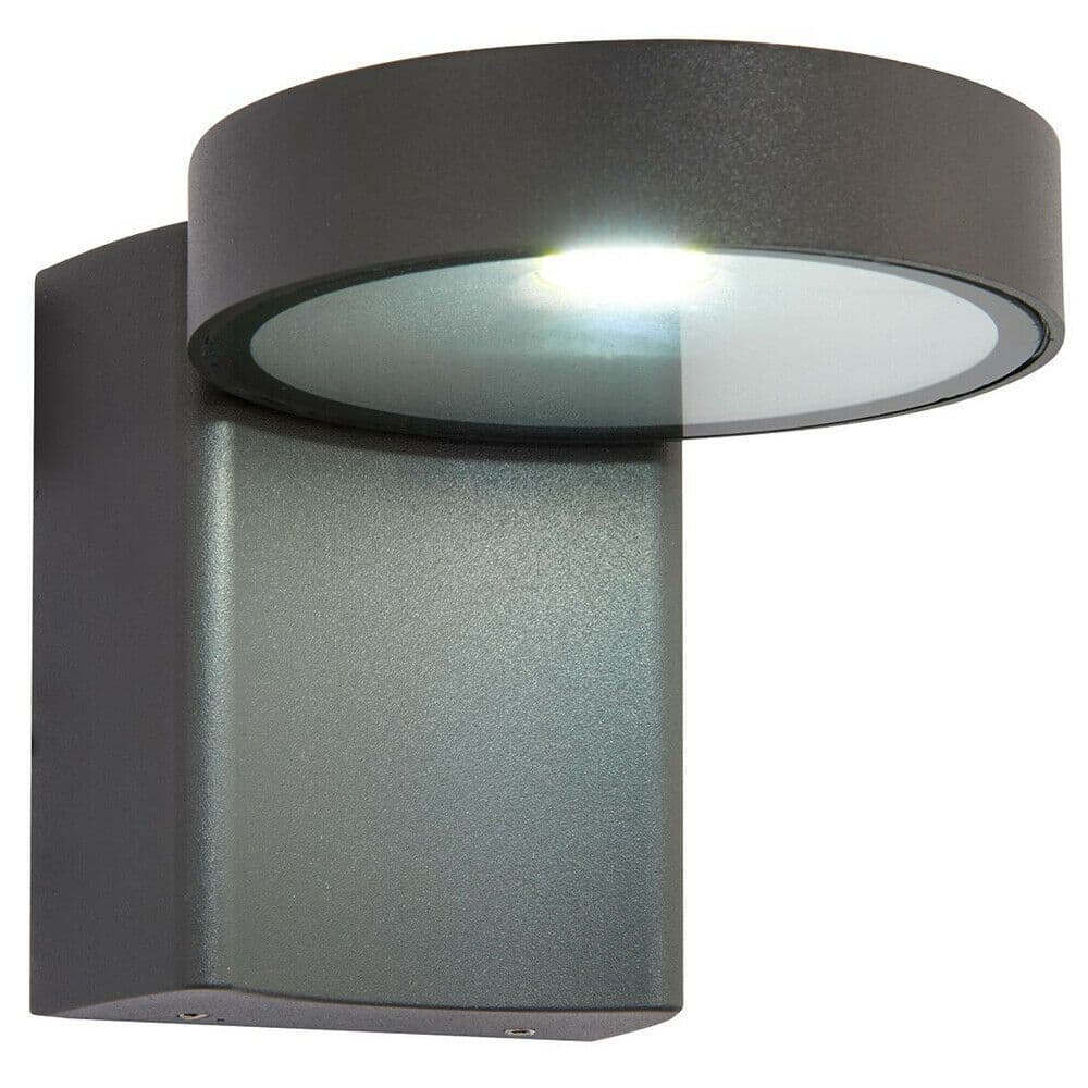 IP44 Outdoor Adjustable Round Wall Light Dark Anthracite 10W Cool LED