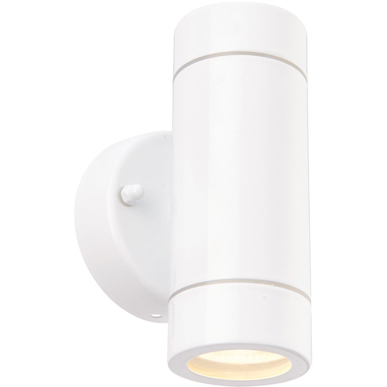 Up & Down Twin Outdoor IP44 Wall Light 2 x 7W GU10 LED Gloss & Glass